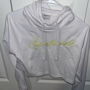 White gymshark cropped hoodies size small